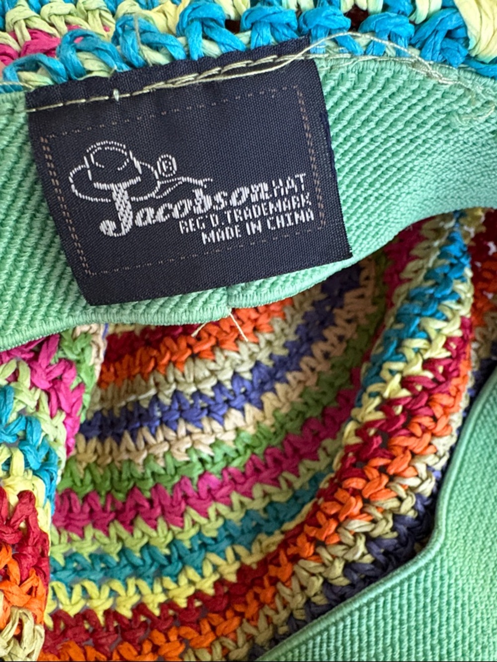 Jacobson Hat Co Colorful Striped  Floppy sun Hat One Size - Picture 6 of 8